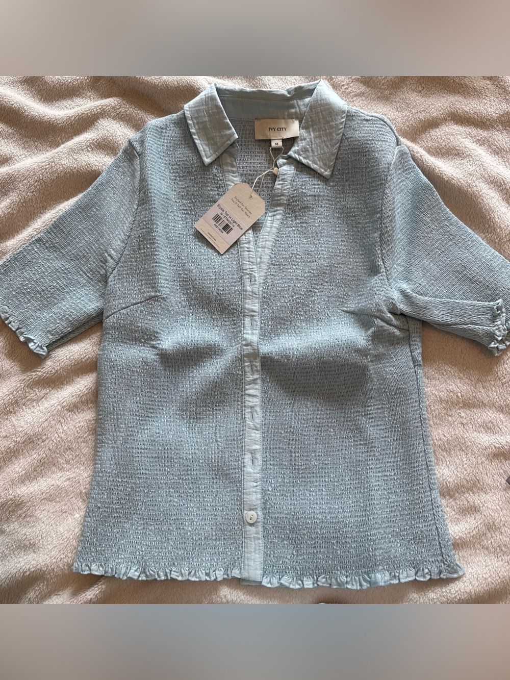 Ivy City Elysia Top In Light Blue Women’s Medium NWT